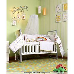 Babyhug Chester 3 in 1 Rocking Cot Cum Junior Bed With Mattress - White
