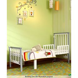 Babyhug Chester 3 in 1 Rocking Cot Cum Junior Bed With Mattress - White