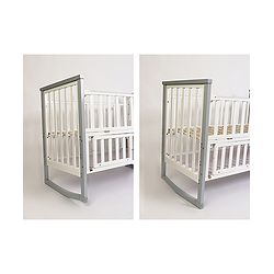 Babyhug Chester 3 in 1 Rocking Cot Cum Junior Bed With Mattress - White