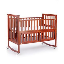 Babyhug Chester 3 In 1 Rocking Cot Cum Junior Bed With Mattress - Dark Brown