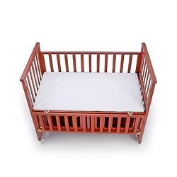 Babyhug Chester 3 In 1 Rocking Cot Cum Junior Bed With Mattress - Dark Brown