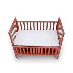 Babyhug Chester 3 In 1 Rocking Cot Cum Junior Bed With Mattress - Dark Brown