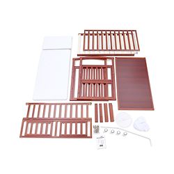 Babyhug Chester 3 In 1 Rocking Cot Cum Junior Bed With Mattress - Dark Brown