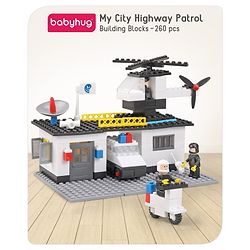 Babyhug Premium City Concept 260 Pcs Blocks with Base Plate| Creative Construction Set and Interlocking Toy| Educational and Learning Toy for Children| BIS Certified| Non-Toxic