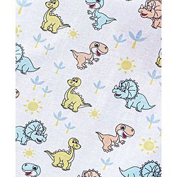 Babyhug 100% Cotton Sleeveless Sando Striped & Dino Print Pack of 3 - Orange White & Blue