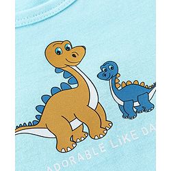 Babyhug 100% Cotton Sleeveless Sando Striped & Dino Print Pack of 3 - Orange White & Blue