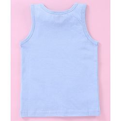 Babyhug 100% Cotton Sleeveless Sando Striped & Beach Print Pack of 3 - Blue
