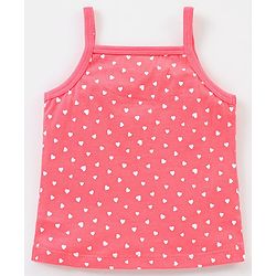 Babyhug 100% Cotton Heart Print Slips Pack of 3 - Pink Yellow & Blue