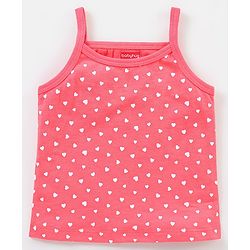 Babyhug 100% Cotton Heart Print Slips Pack of 3 - Pink Yellow & Blue