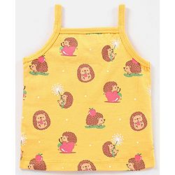 Babyhug 100% Cotton Heart Print Slips Pack of 3 - Pink Yellow & Blue
