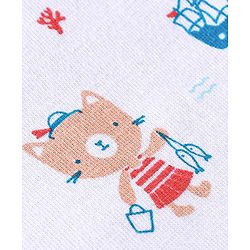 Babyhug 100% Cotton Knit Sleeveless Striped Slips Teddy Print Pack of 3 - Red Pink & White
