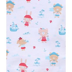 Babyhug 100% Cotton Knit Sleeveless Striped Slips Teddy Print Pack of 3 - Red Pink & White