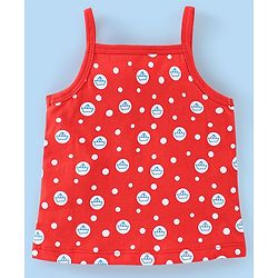Babyhug 100% Cotton Knit Sleeveless Striped Slips Teddy Print Pack of 3 - Red Pink & White
