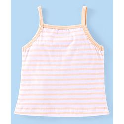 Babyhug 100% Cotton Knit Sleeveless Striped Slips Teddy Print Pack of 3 - Red Pink & White