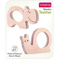 Babyhug Snail And Hippo Shaped Teether - Beige