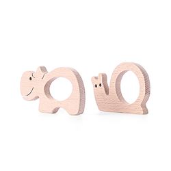 Babyhug Snail And Hippo Shaped Teether - Beige