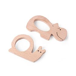 Babyhug Snail And Hippo Shaped Teether - Beige
