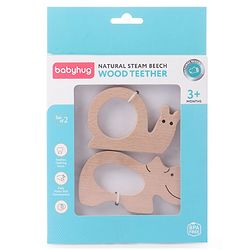 Babyhug Snail And Hippo Shaped Teether - Beige