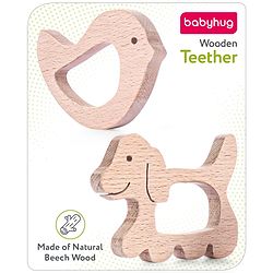 Babyhug Snail And Hippo Shaped Teether - Beige