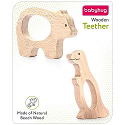 Babyhug Snail And Hippo Shaped Teether - Beige