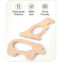 Babyhug Snail And Hippo Shaped Teether - Beige