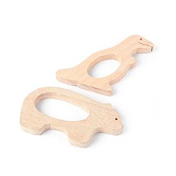 Babyhug Snail And Hippo Shaped Teether - Beige