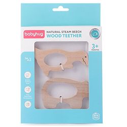 Babyhug Snail And Hippo Shaped Teether - Beige