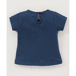 Babyhug 100% Cotton Knit Half Sleeves Top Text Graphics Print - Navy