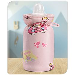 Babyhug Feeding Bottle Cover Bear Print Pink- Fits up to 260 ml