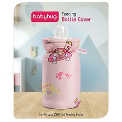 Babyhug Feeding Bottle Cover Bear Print Pink- Fits up to 260 ml