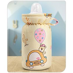 Babyhug Feeding Bottle Cover Bear Print Pink- Fits up to 260 ml