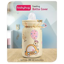 Babyhug Feeding Bottle Cover Car Print Yellow- Fits up to 260 ml
