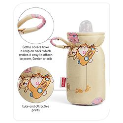 Babyhug Feeding Bottle Cover Car Print Yellow- Fits up to 260 ml