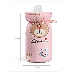 Babyhug Feeding Bottle Cover Bear Print Pink- Fits up to 260 ml