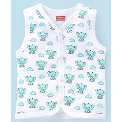 Babyhug 100% Cotton Heart Print Vests Pack of 5 - Multicolor