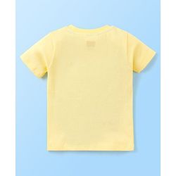 Babyhug 100% Cotton Half Sleeves Tee & Dungaree Set Camo & Dino Print- Yellow & Green