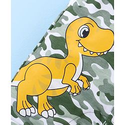 Babyhug 100% Cotton Half Sleeves Tee & Dungaree Set Camo & Dino Print- Yellow & Green
