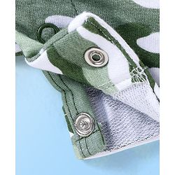 Babyhug 100% Cotton Half Sleeves Tee & Dungaree Set Camo & Dino Print- Yellow & Green