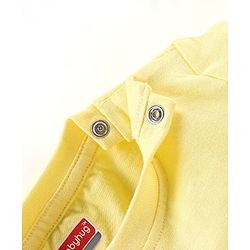 Babyhug 100% Cotton Knit Half Sleeves T-Shirt & Dungaree Set Striped - Yellow & Blue