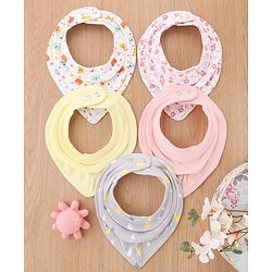 Babyhug Drool Bibs Pack of 5 - Multicolor