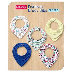 Babyhug Drool Bibs Pack of 5 - Multicolor