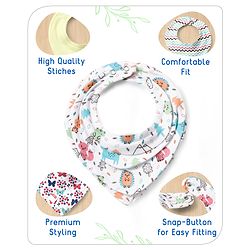 Babyhug Drool Bibs Pack of 5 - Multicolor