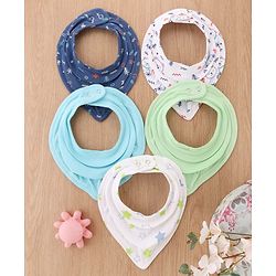 Babyhug Drool Bibs Pack of 5 - Multicolor