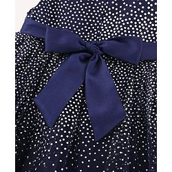 Babyhug Sleeveless Foil Printed Party Frock - Navy Blue