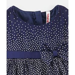 Babyhug Sleeveless Foil Printed Party Frock - Navy Blue