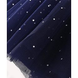 Babyhug Sleeveless Foil Printed Party Frock - Navy Blue