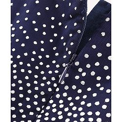 Babyhug Sleeveless Foil Printed Party Frock - Navy Blue