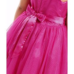 Babyhug Sleeveless Party Wear Gown with Sequin Embellished - Dark Pink