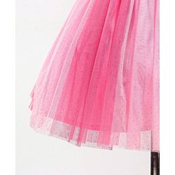 Babyhug Singlet Party Wear Frock with 3D Flowers At Yoke - Pink