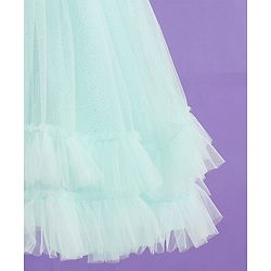 Babyhug Sleeveless Layered Frill Party Frock with Bow Applique - Sea Green
